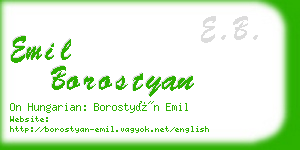 emil borostyan business card